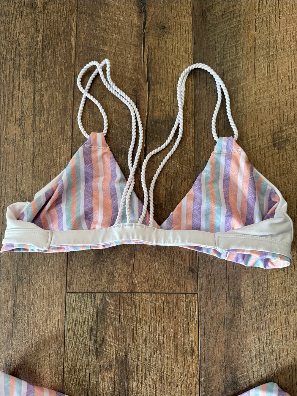 Hurley Pastel Striped Bikini - Peach, Lavender, Mint, White - Picture 5 of 7